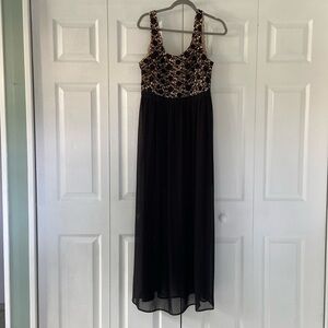 Black and Cream Evening Dress